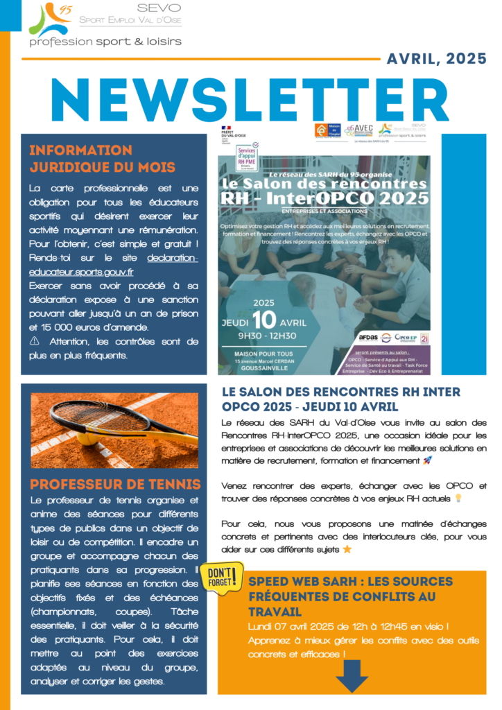 Newsletter Avril