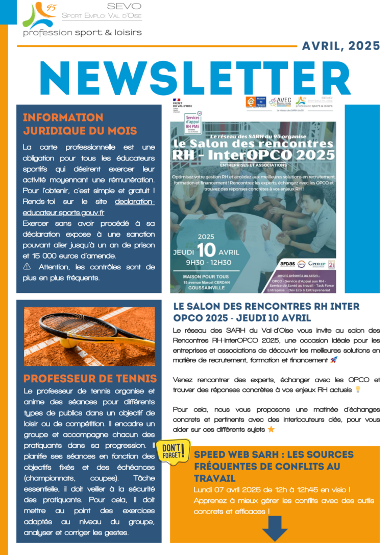 Newsletter Avril